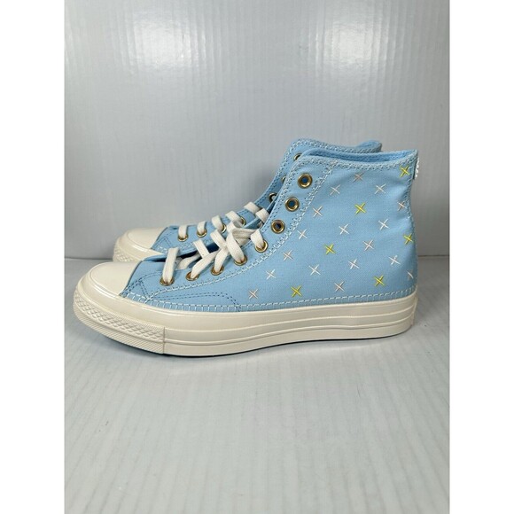 Size 9.5 Mens Converse Chuck 70 HI True Sky Blue Shoes Sneaker A09838C NEW - Picture 4 of 9